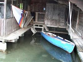 The private boathouse in the ground of Leissigen Youth Hostel - we plan to use the boat shortly!
